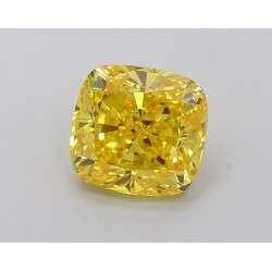 Diament laboratoryjny o barwie fantazyjnej szlif poduszkowy brylantowy, 2.04ct, VVS2, Fancy Vivid Yellow, IGI LG633485489