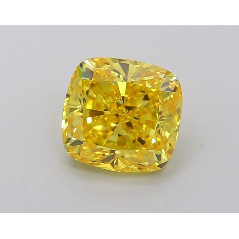 Diament laboratoryjny o barwie fantazyjnej szlif poduszkowy brylantowy, 2.04ct, VVS2, Fancy Vivid Yellow, IGI LG633485489