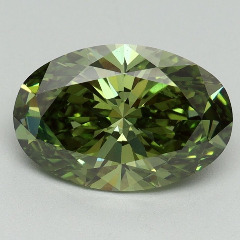 Diament laboratoryjny o barwie fantazyjnej szlif owalny, 2.5ct, VVS2, Fancy Vivid Green, IGI LG645459226