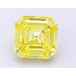 Diament laboratoryjny o barwie fantazyjnej szlif szmaragdowy kwadratowy, 1.92ct, VVS2, Fancy Vivid Yellow, IGI LG694504089
