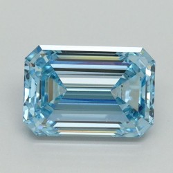 Diament laboratoryjny o barwie fantazyjnej szlif szmaragdowy, 1.61ct, VVS2, Fancy Vivid Blue, IGI LG710534882