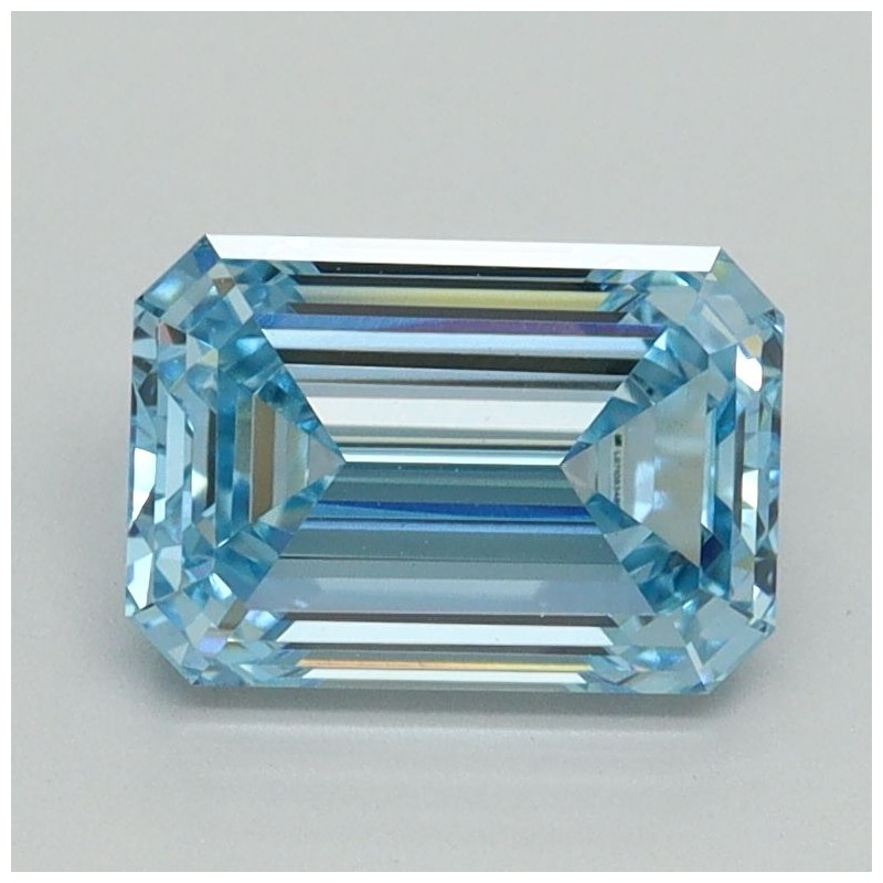 Diament laboratoryjny o barwie fantazyjnej szlif szmaragdowy, 1.61ct, VVS2, Fancy Vivid Blue, IGI LG710534882