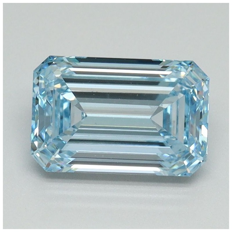 Diament laboratoryjny o barwie fantazyjnej szlif szmaragdowy, 1.51ct, VVS2, Fancy Intense Blue, IGI LG710541718