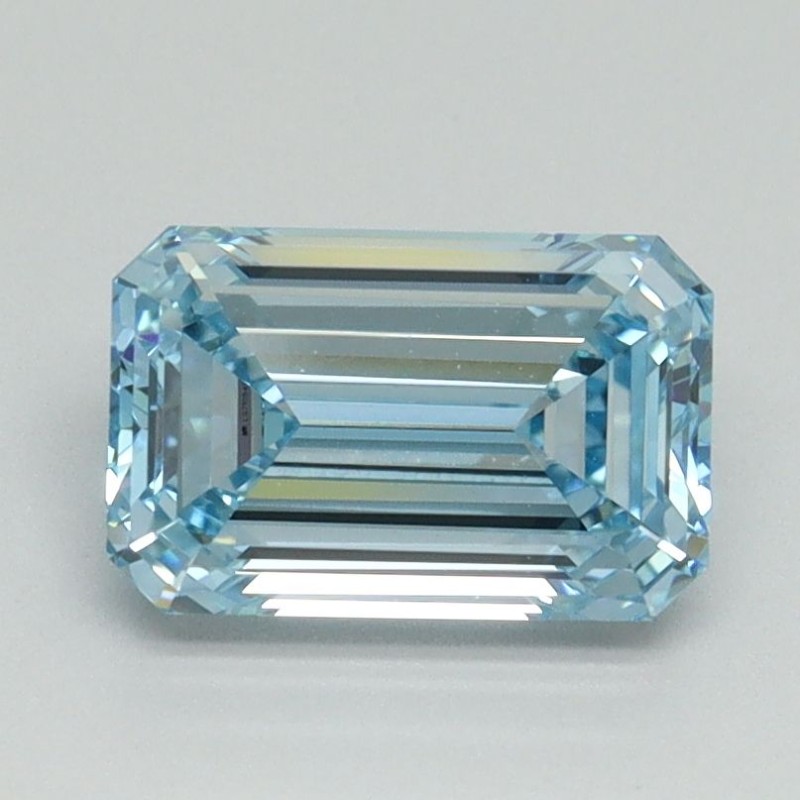Diament laboratoryjny o barwie fantazyjnej szlif szmaragdowy, 1.52ct, VVS2, Fancy Intense Blue, IGI LG710541215