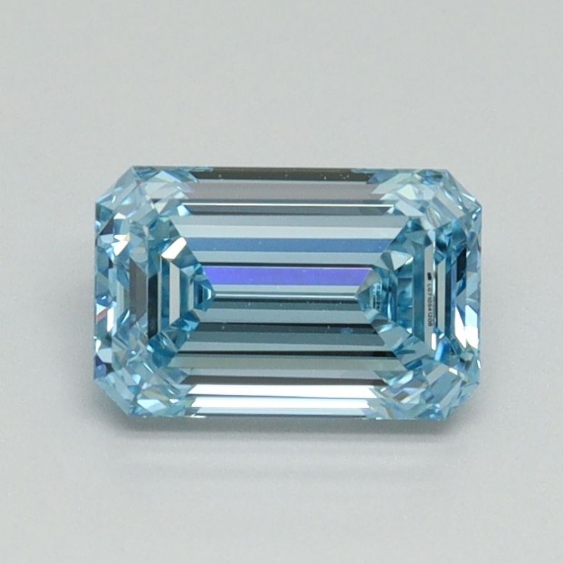 Diament laboratoryjny o barwie fantazyjnej szlif szmaragdowy, 1.13ct, VVS2, Fancy Intense Blue, IGI LG710541208