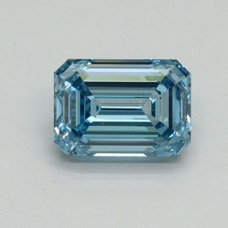 Diament laboratoryjny o barwie fantazyjnej szlif szmaragdowy, 1.06ct, VVS2, Fancy Vivid Blue, IGI LG707519275
