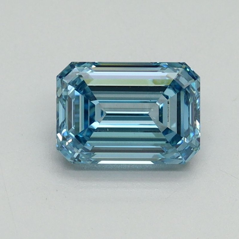Diament laboratoryjny o barwie fantazyjnej szlif szmaragdowy, 1.06ct, VVS2, Fancy Vivid Blue, IGI LG707519275