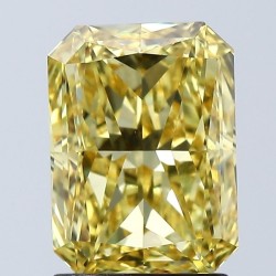Diament laboratoryjny o barwie fantazyjnej radiant, 2.09ct, VVS2, Fancy Vivid Yellow, IGI LG678569663