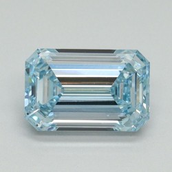 Diament laboratoryjny o barwie fantazyjnej szlif szmaragdowy, 1.14ct, VVS2, Fancy Intense Blue, IGI LG710541693