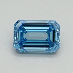 Diament laboratoryjny o barwie fantazyjnej szlif szmaragdowy, 1.05ct, VVS2, Fancy Vivid Blue, IGI LG723563381