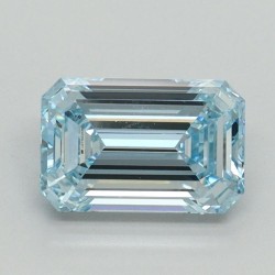 Diament laboratoryjny o barwie fantazyjnej szlif szmaragdowy, 1.19ct, VVS2, Fancy Intense Blue, IGI LG710534863