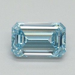 Diament laboratoryjny o barwie fantazyjnej szlif szmaragdowy, 0.81ct, VVS2, Fancy Intense Blue, IGI LG713515706