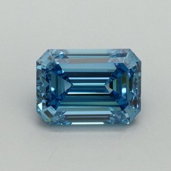 Diament laboratoryjny o barwie fantazyjnej szlif szmaragdowy, 1.37ct, VVS2, Fancy Vivid Blue, IGI LG707519221