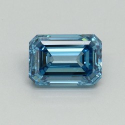 Diament laboratoryjny o barwie fantazyjnej szlif szmaragdowy, 1.01ct, VVS2, Fancy Vivid Blue, IGI LG707519284