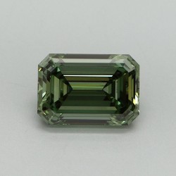Diament laboratoryjny o barwie fantazyjnej szlif szmaragdowy, 1.59ct, VVS2, Fancy Vivid Green, IGI LG710588786