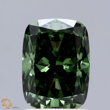 Diament laboratoryjny o barwie fantazyjnej szlif poduszkowy brylantowy, 1.53ct, VVS2, Fancy Vivid Green, IGI LG663406177