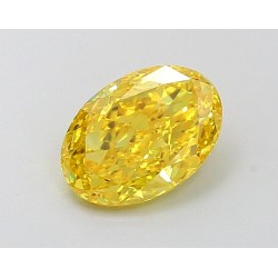 Diament laboratoryjny o barwie fantazyjnej szlif owalny, 1.35ct, IF, Fancy Vivid Yellow, IGI LG639430095
