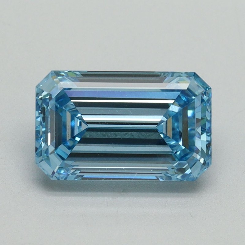Diament laboratoryjny o barwie fantazyjnej szlif szmaragdowy, 2.13ct, VVS2, Fancy Vivid Blue, IGI LG641412271