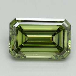Diament laboratoryjny o barwie fantazyjnej szlif szmaragdowy, 2.12ct, VVS2, Fancy Vivid Green, IGI LG645459219