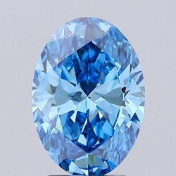 Diament laboratoryjny o barwie fantazyjnej szlif owalny, 2.7ct, VVS2, Fancy Vivid Blue, IGI LG715572673