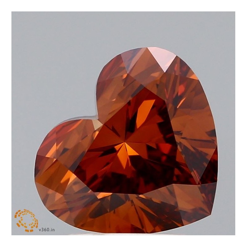 Diament laboratoryjny o barwie fantazyjnej serce, 3ct, VVS2, Fancy Vivid Orange, IGI LG622480277 Diament laboratoryjny o barwie fantazyjnej serce, 3ct, VVS2, Fancy Vivid Orange, IGI LG622480277