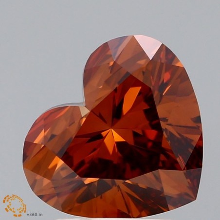 Diament laboratoryjny o barwie fantazyjnej serce, 3ct, VVS2, Fancy Vivid Orange, IGI LG622480277