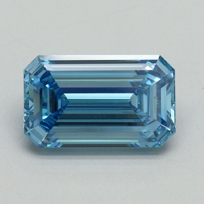 Diament laboratoryjny o barwie fantazyjnej szlif szmaragdowy, 2.09ct, VVS1, Fancy Vivid Blue, IGI LG644491296