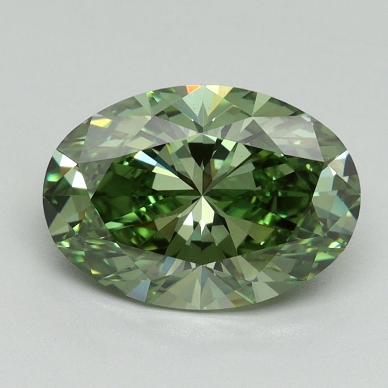 Diament laboratoryjny o barwie fantazyjnej szlif owalny, 2.17ct, VVS2, Fancy Vivid Green, IGI LG702592011