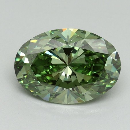 Diament laboratoryjny o barwie fantazyjnej szlif owalny, 2.17ct, VVS2, Fancy Vivid Green, IGI LG702592011