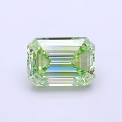 Diament laboratoryjny o barwie fantazyjnej szlif szmaragdowy, 1.01ct, VVS2, Fancy Vivid Green, IGI LG700517962