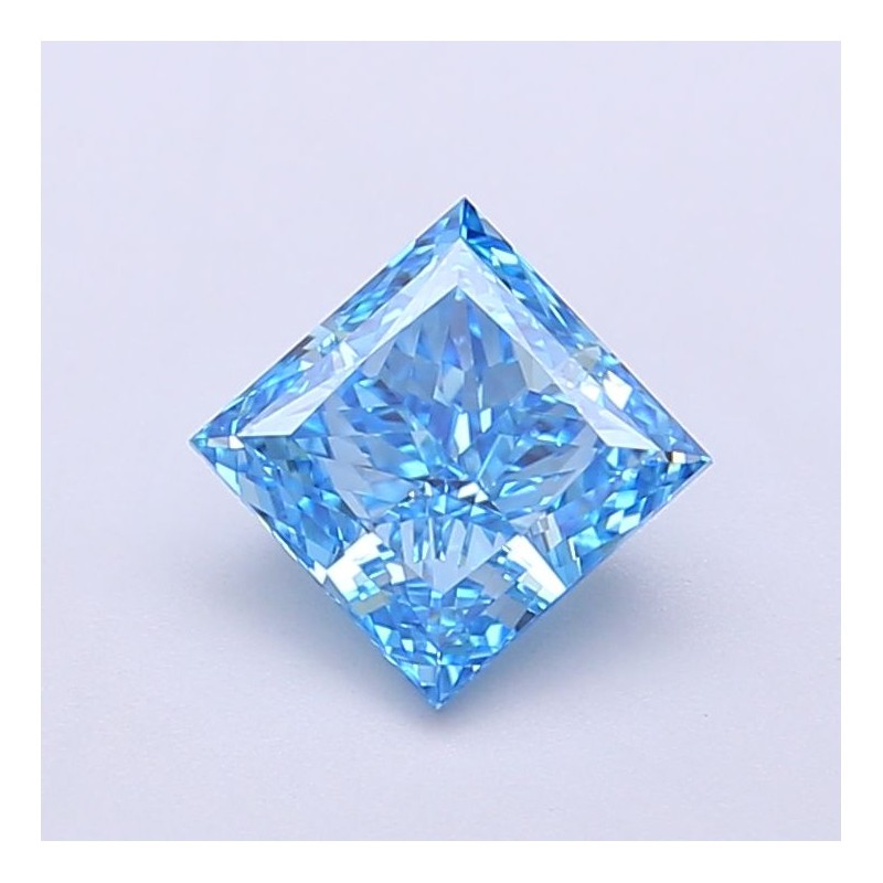 Diament laboratoryjny o barwie fantazyjnej szlif princess, 1.13ct, VVS2, Fancy Vivid Blue, IGI LG700517379
