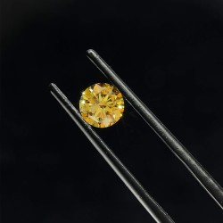 Diament laboratoryjny o barwie fantazyjnej szlif okrągły, 0.76ct, VVS2, Fancy Intense Brownish Yellow, IGI LG593370708