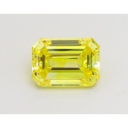 Diament laboratoryjny o barwie fantazyjnej szlif szmaragdowy, 1.02ct, VVS2, Fancy Vivid Yellow, IGI LG660440278