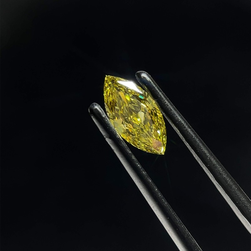 Diament laboratoryjny o barwie fantazyjnej markiza, 0.65ct, VVS2, Fancy Gray Yellow, IGI LG595381038 Diament laboratoryjny o barwie fantazyjnej markiza, 0.65ct, VVS2, Fancy Gray Yellow, IGI LG595381038