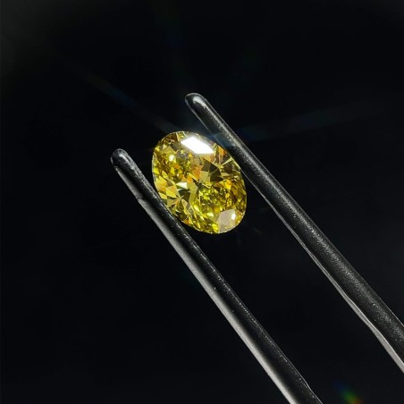 Diament laboratoryjny o barwie fantazyjnej szlif owalny, 0.7ct, VVS2, Fancy Intense Gray Yellow, IGI LG595381033