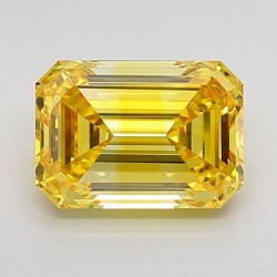 Diament laboratoryjny o barwie fantazyjnej szlif szmaragdowy, 2.03ct, IF, Fancy Vivid Yellow, IGI LG623489364
