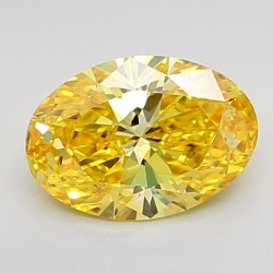 Diament laboratoryjny o barwie fantazyjnej szlif owalny, 1.53ct, IF, Fancy Vivid Yellow, IGI LG623489367