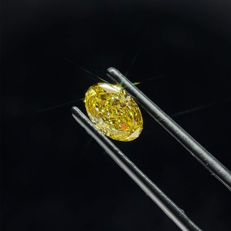 Diament laboratoryjny o barwie fantazyjnej szlif owalny, 0.91ct, VVS2, Fancy Intense Yellow, IGI LG598326429