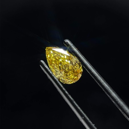 Diament laboratoryjny o barwie fantazyjnej szlif gruszkowy, 0.94ct, VVS2, Fancy Intense Yellow, IGI LG598326431