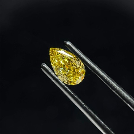 Diament laboratoryjny o barwie fantazyjnej szlif gruszkowy, 0.87ct, VVS2, Fancy Intense Gray Yellow, IGI LG595381037