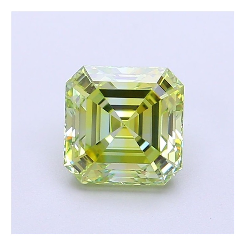 Diament laboratoryjny o barwie fantazyjnej Asscher, 1.66ct, VVS2, Fancy Intense Yellow Green, IGI LG700518081