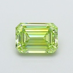 Diament laboratoryjny o barwie fantazyjnej szlif szmaragdowy, 1ct, VVS2, Fancy Vivid Green, IGI LG720544409