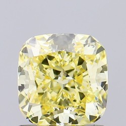 Diament laboratoryjny o barwie fantazyjnej szlif poduszkowy brylantowy, 1.03ct, VVS2, Fancy Intense Yellow, IGI LG670448151