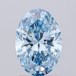 Diament laboratoryjny o barwie fantazyjnej szlif owalny, 1.5ct, VVS2, Fancy Vivid Blue, IGI LG685530702