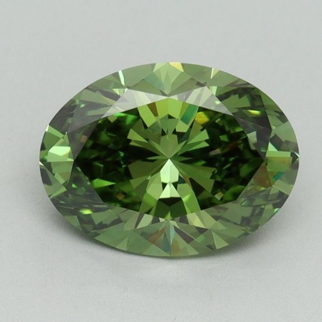 Diament laboratoryjny o barwie fantazyjnej szlif owalny, 2.03ct, VVS2, Fancy Vivid Green, IGI LG644444565