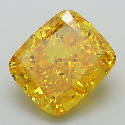 Diament laboratoryjny o barwie fantazyjnej szlif poduszkowy brylantowy, 2.58ct, VVS2, Fancy Vivid Yellow, IGI LG593368459