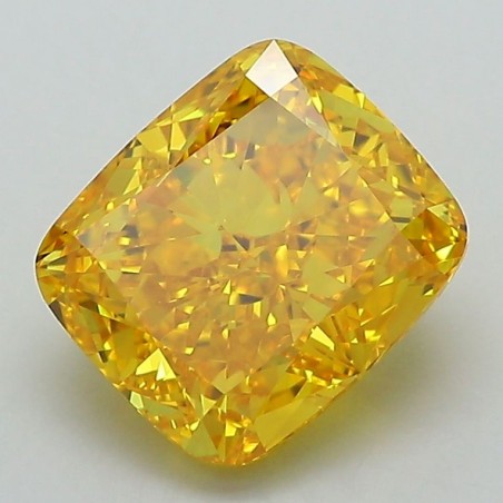 Diament laboratoryjny o barwie fantazyjnej szlif poduszkowy brylantowy, 2.58ct, VVS2, Fancy Vivid Yellow, IGI LG593368459