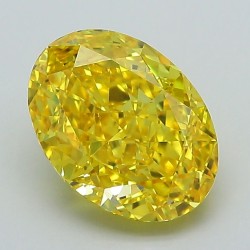 Diament laboratoryjny o barwie fantazyjnej szlif owalny, 2.5ct, VVS2, Fancy Vivid Yellow, IGI LG592365618