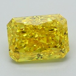 Diament laboratoryjny o barwie fantazyjnej radiant, 1.64ct, VVS1, Fancy Vivid Yellow, IGI LG588344733