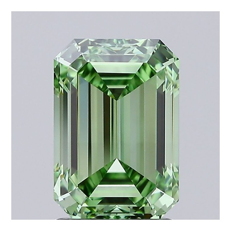 Diament laboratoryjny o barwie fantazyjnej szlif szmaragdowy, 2ct, VVS1, Fancy Vivid Green, IGI LG692594047